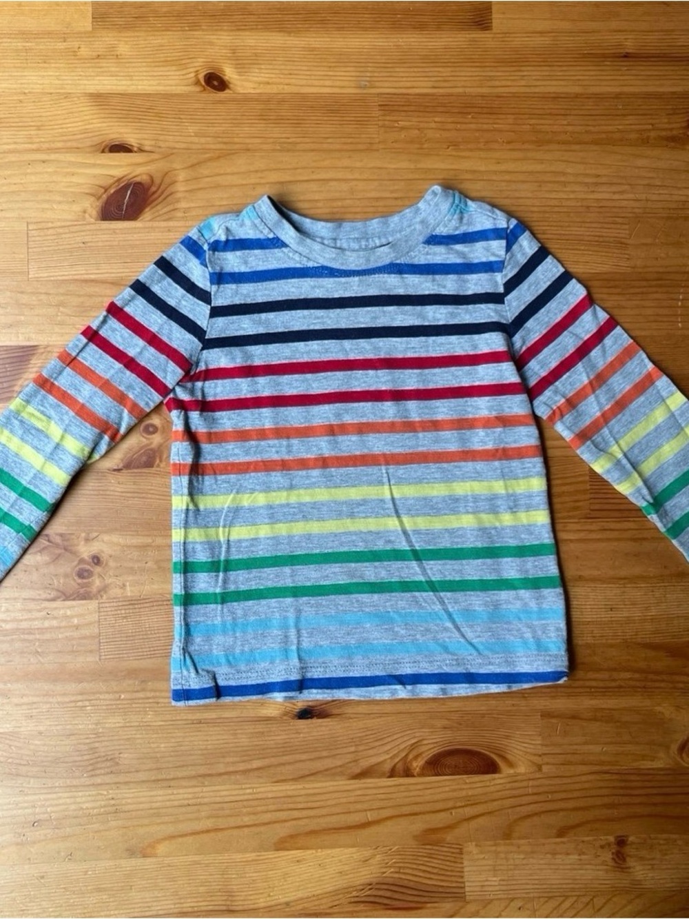 Primary Rainbow Striped Long-Sleeve Tee Size 2t
